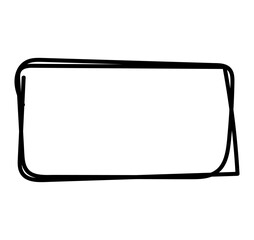 Rectangle frame line. square shape outline on hand draw style. empty black boxes. Rectangle borders collections. Doodle frames. Rubber square stamp imprint. vector illustration