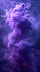 Fototapeta premium Ethereal purple smoke swirling in air, dramatic abstract background, wallpaper. Generative AI