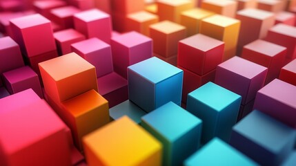 Obraz premium Abstract Colorful Cubes D Render