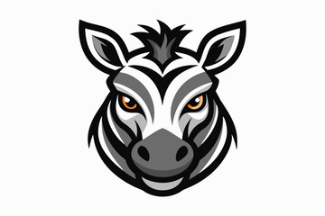 Zebra head mascot design vector illustration