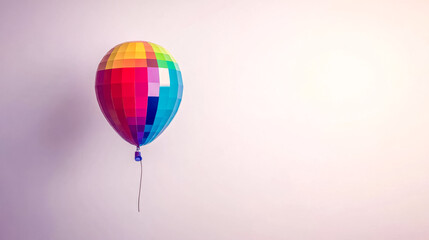 Obraz premium Colorful hot air balloon floating with pastel background