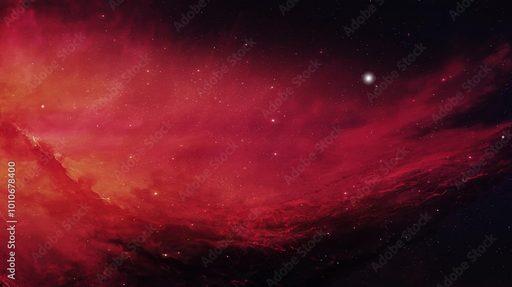 Canvas Prints journey to the red nebula in space 4k.