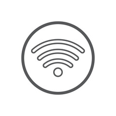 wifi line icon on white background