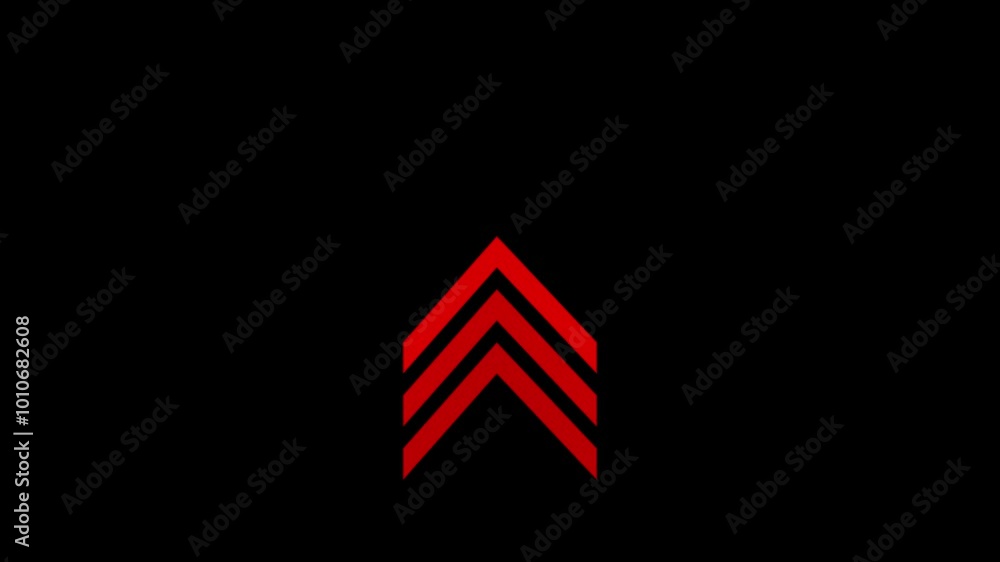 Poster up arrow animation with black background red color icon