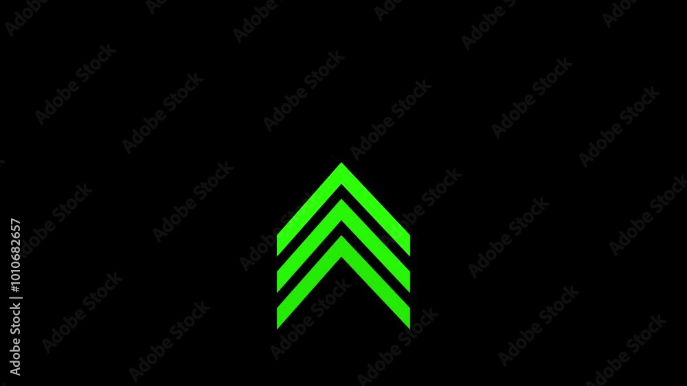 Poster up arrow animation with black background red color icon