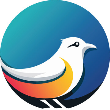 Colorful Round Bird Logo