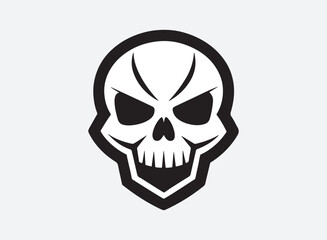 Skull Logo, Vintage T Shirt Vector, Skull crossbone vector pirate icon logo Halloween ghost graphic symbol illustration.