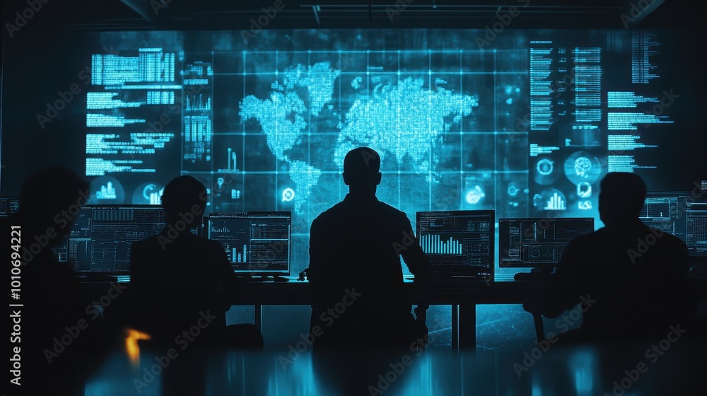 Poster global data visualization and analysis in a futuristic control room