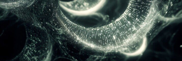 Swirling vortex of synthetic data in digital space