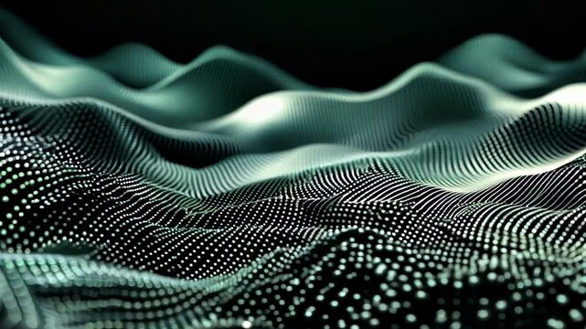 Undulating ceramic surface with intricate fractal patterns. Forest green and bronze tones create dynamic interplay. Hammered grooves reflect diffused light, enhancing dimension. 