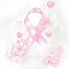 pink ribbon on a pink background. breast cancer awareness concept
