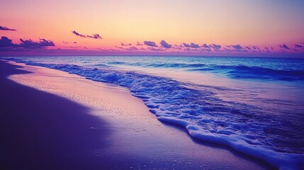 Fototapeta premium Serene Sunset Over Tranquil Ocean Waves