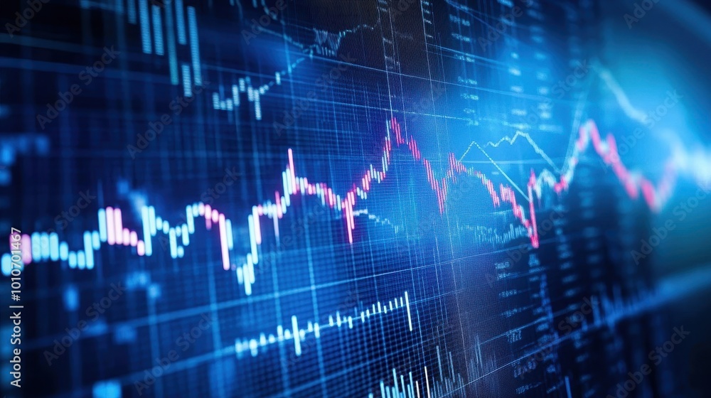 Poster captivating financial data visualization: navigating the complexities of the market