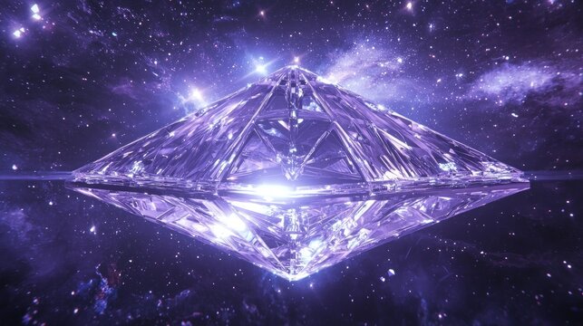 Futuristic Hyperealistic 3D Render of Advanced Civilization Alien Spacecraft - Triangular Vessel with Energy Barrier in Stunning 8K Resolution