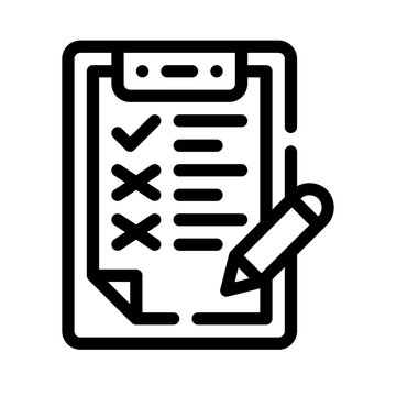 black and white checklist with pencil clip art preview