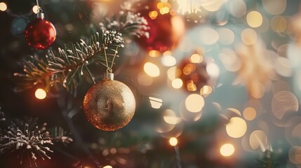 primer plano árbol de navidad con adornos