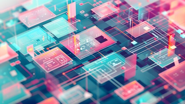 An intricate a well-organized information architecture, showcasing the structured layout of content and navigation paths within a complex digital system or website