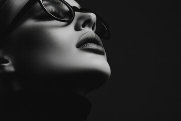 High fashion portrait for eyewear advertising with a stylish model