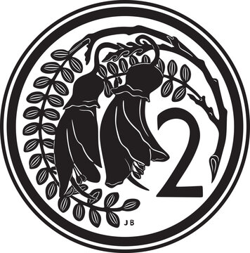 recommend clip art: 2 cents new zealand coin vector design handmade silhouette.