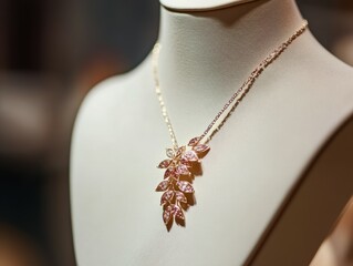 Van Cleef and Arpels Casual Jewelry Display with Elegant Necklaces