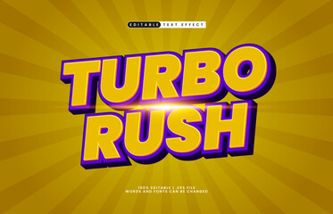 turbo rush editable text effect with a race and speed text style