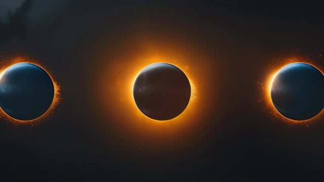 A stunning solar eclipse view over the Earth as the moon passes into the sunlight during a celestial event