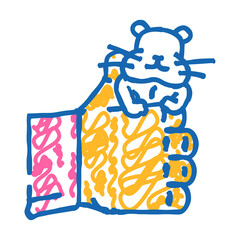 hamster hand pet doodle icon sketch vector. hamster hand pet sign. isolated symbol illustration