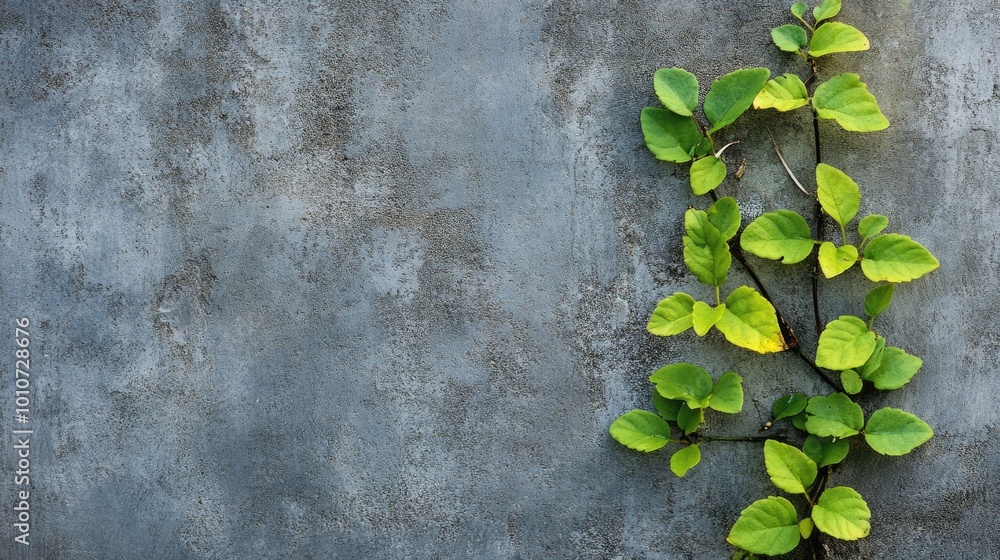 Poster green vine grows on a wall. perfect for a background with text overlay, adding nature to your design
