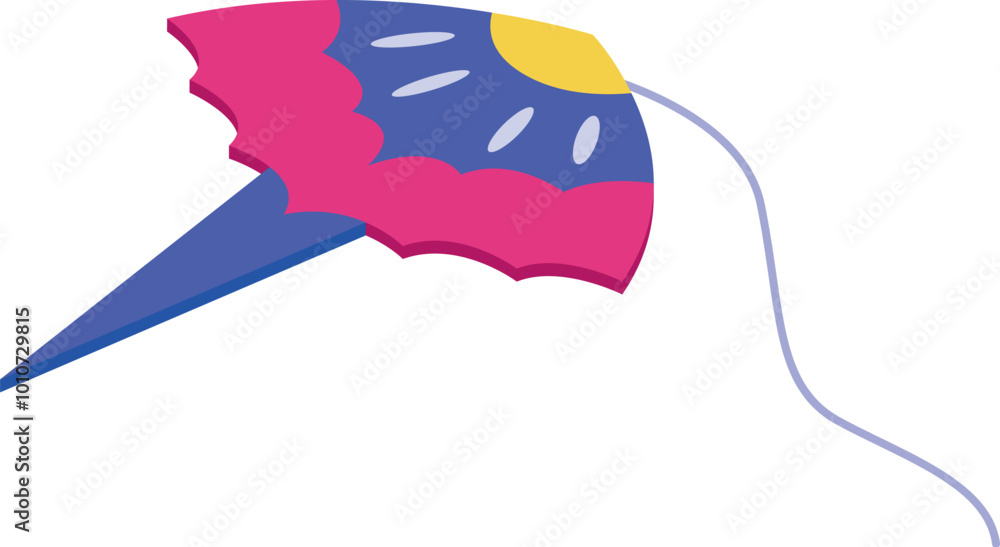 Poster this colorful kite flying with a long string is perfect for representing concepts of freedom and joy