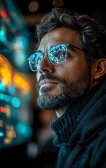 A student in a virtual classroom, engaging with an AI tutor through immersive 3D holographic lessons, representing personalized education for all