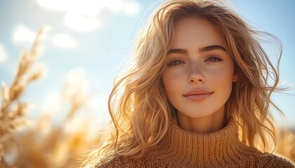 Fototapeta premium Trendy woman in a cropped sweater, playfully posing, isolated on white background, clip art style, perfect for youthful and trendy fashion campaigns