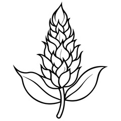 Stunning Celosia Flower with Feathery Texture Vector Illustration for Garden Art
