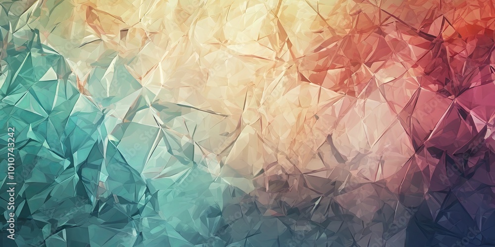 Poster a colorful abstract background with a blue and green triangle