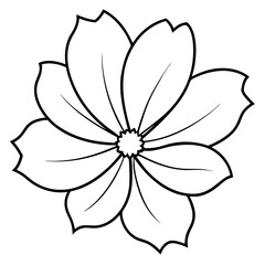 Vector Illustration of a Glowing Cosmos Flower with Large Petals Radiating Bright Colors
