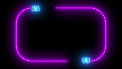 quotes neon frame frame border animated frame border place adverbs 4k looping
