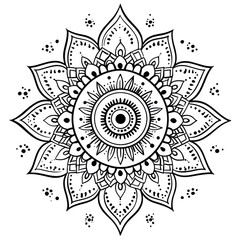 Intricate Mandala Design with Detailed Floral and Geometric Patterns