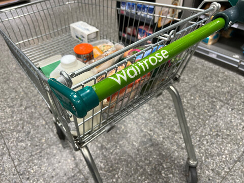 Waitrose Supermarket Shopping Trolley With Logo