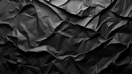 Obraz premium Black crumpled paper texture. Use this image for backgrounds, website design, or for adding a grunge effect to your projects.