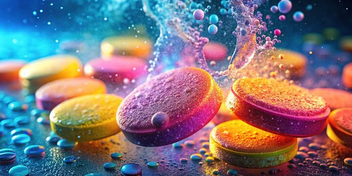 Dissolving effervescent antacid tablet in water releases delightful bubbles, offering quick relief from heartburn while transforming your discomfort into refreshing, soothing tranquility.