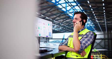 Aviation Safety Manager Calling On Phone