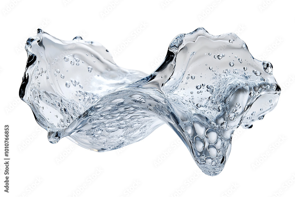Poster Splashes of clear water creating dynamic shapes, showcasing fluidity and freshness.