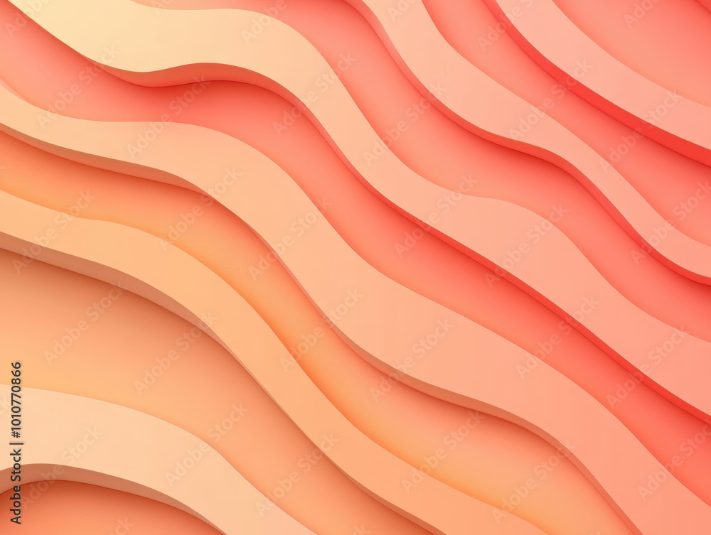 Poster soft waves of peach and coral create soothing and modern backdrop, perfect for various design projec