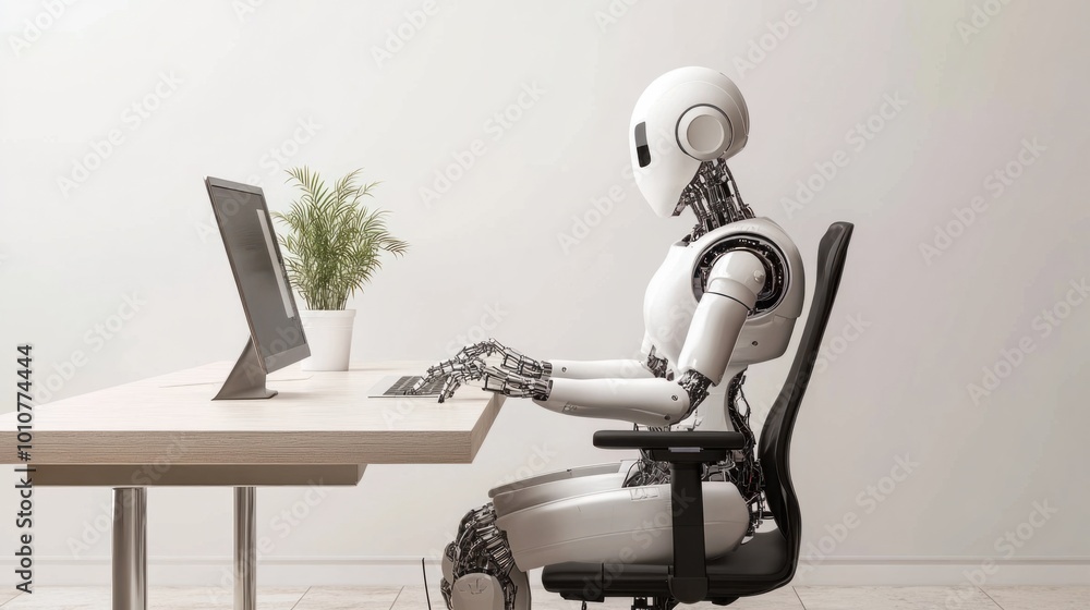 Aufkleber ai clone act as a virtual assistant for accessibility needs, isolated on white background