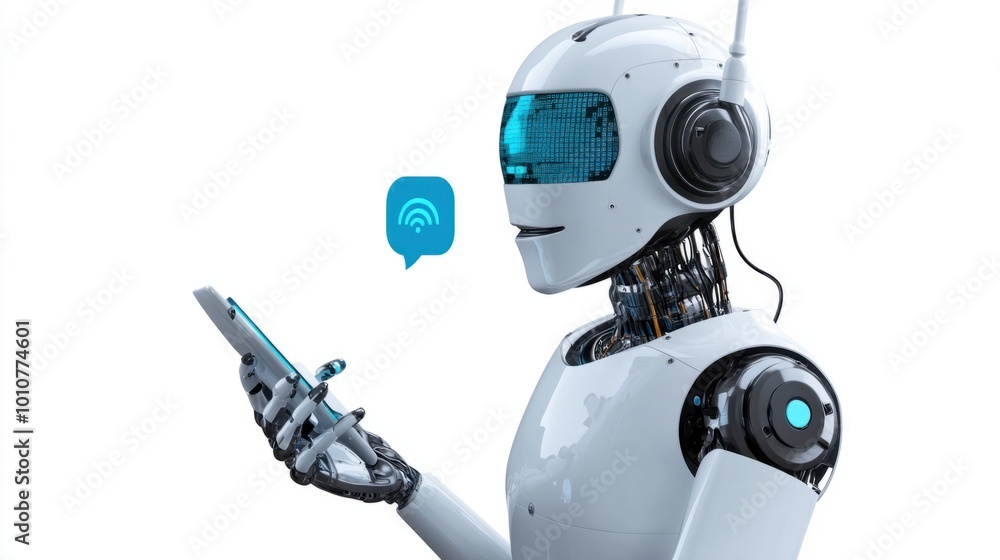 Poster ai clone designed for accessibility in communication, isolated on white background