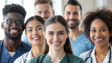 Diverse Group of Medical Student Nurses in Training at College






