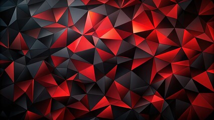Naklejka premium Stylish black and red polygonal abstract background vector ideal for contemporary graphic design and digital art applications, enhancing modern projects with dynamic visuals.