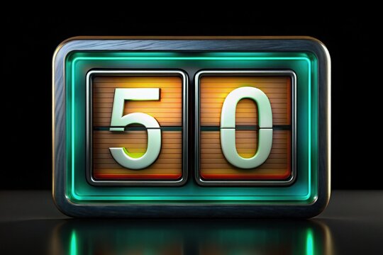 The classic flip clock countdown transitions from fifty-nine to zero, featuring a striking black backdrop, capturing timeless elegance and excitement in every tick. - Powered by Adobe