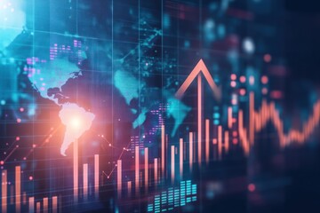 Naklejka premium Global Financial Growth and Data