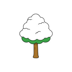 Beautiful snow-covered tree winter landscape vector illustration, ideal for seasonal and holiday designs. Perfect for creating winter-themed graphics, decor, and printable artwork.