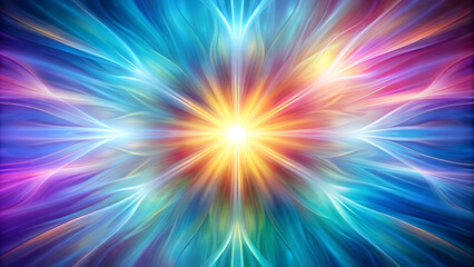 Obraz premium Radiant abstract meditation background with vibrant energy bursts and flowing colors 